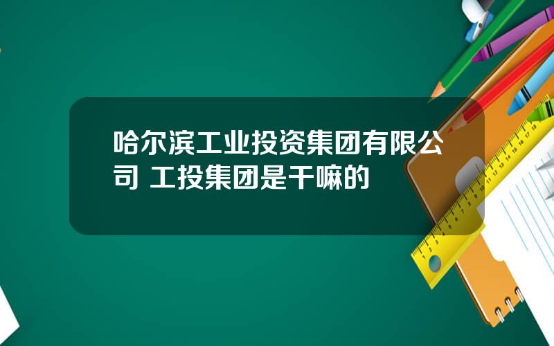 哈尔滨工业投资集团有限公司 工投集团是干嘛的